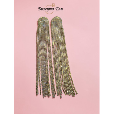 Дълги официални обеци хамелеон