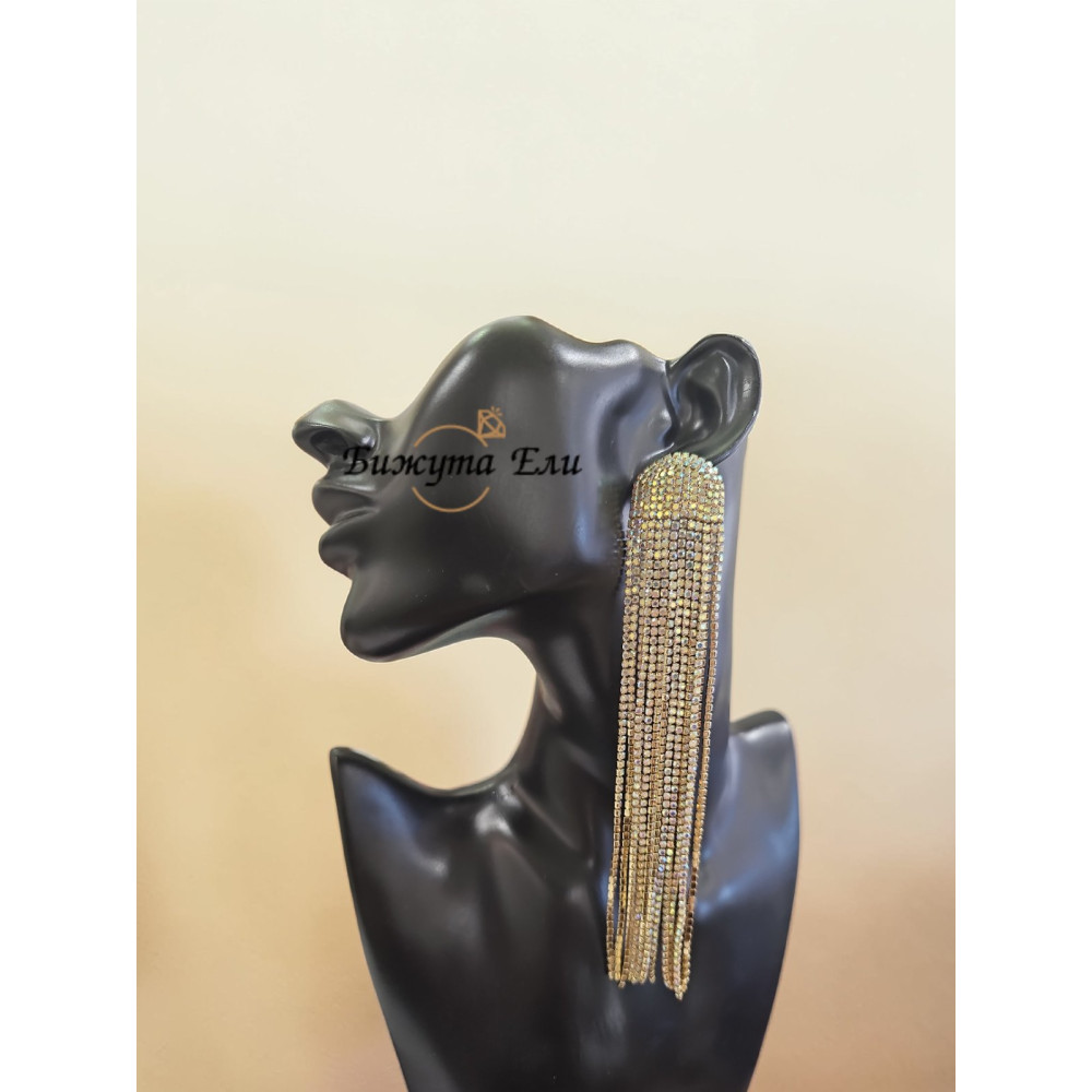 Дълги официални обеци хамелеон