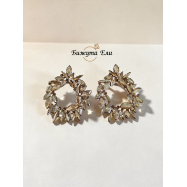 Официални обеци с кристали голд