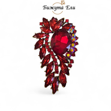 Официална брошка с кристали 