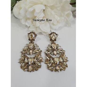 Официални обеци в цвят голд