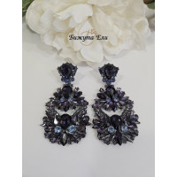 Официални обеци с лилави кристали