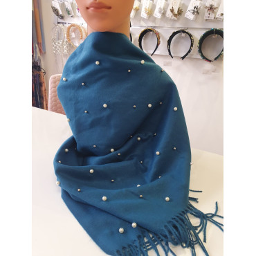 Кашмирен шал с перли