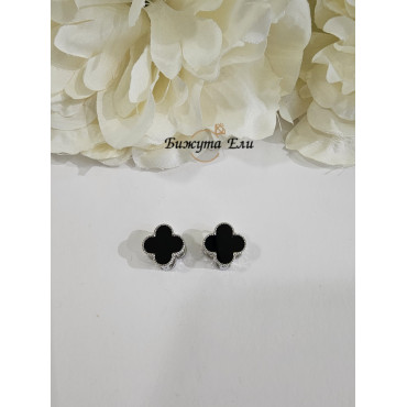 Обеци черни детелини