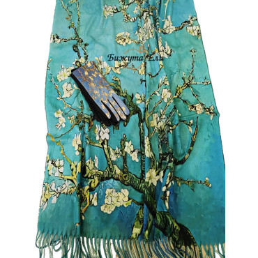 Комплект от кашмирен шал и ръкавици