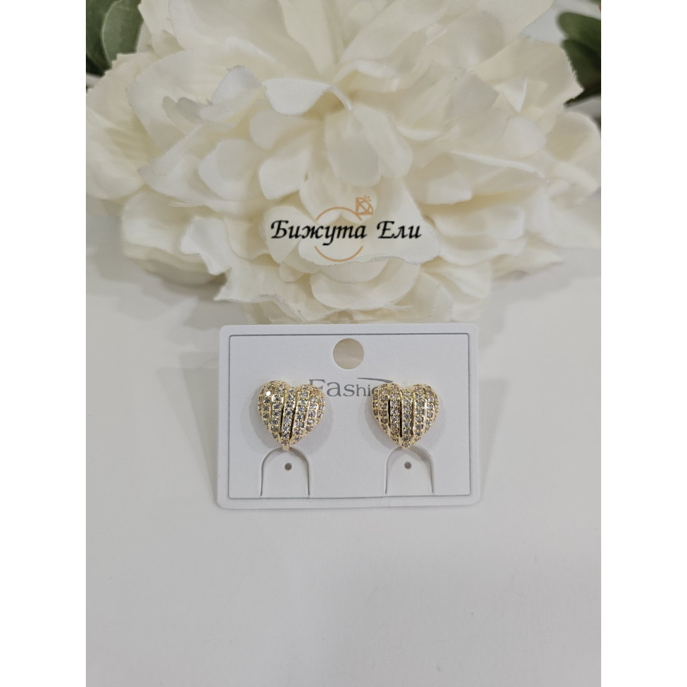 Обеци с клипс сърце