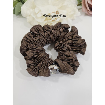 Скрънчи за коса - кафяво