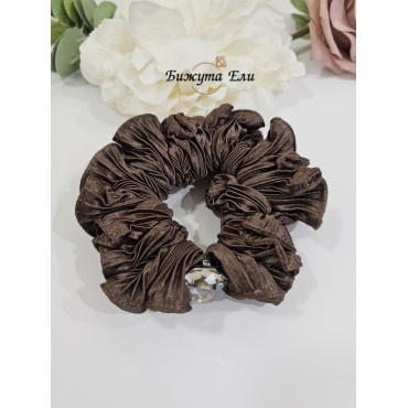 Скрънчи за коса - кафяво