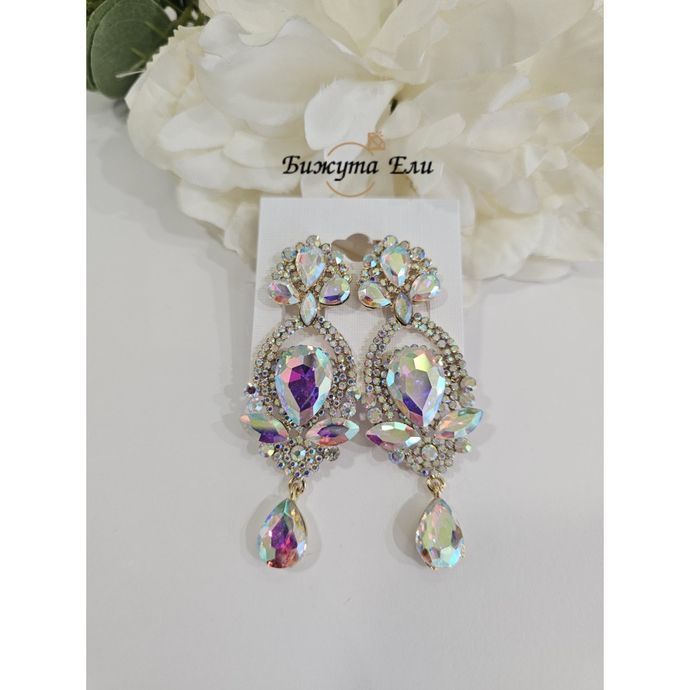 Обеци с клипс в цвят хамелеон