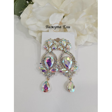 Обеци с клипс в цвят хамелеон