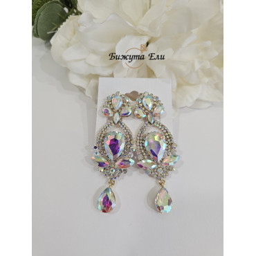 Обеци с клипс в цвят хамелеон