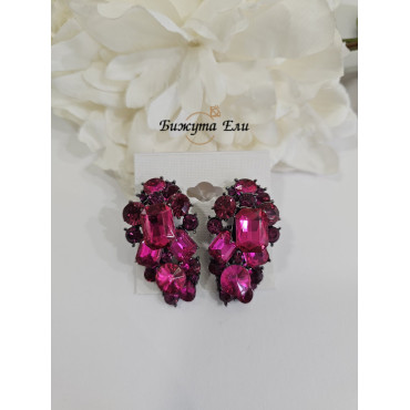 Обеци с клипс циклама