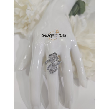 Пръстен стомана с детелини