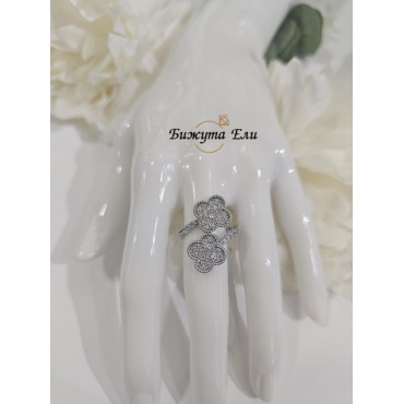 Пръстен стомана с детелини