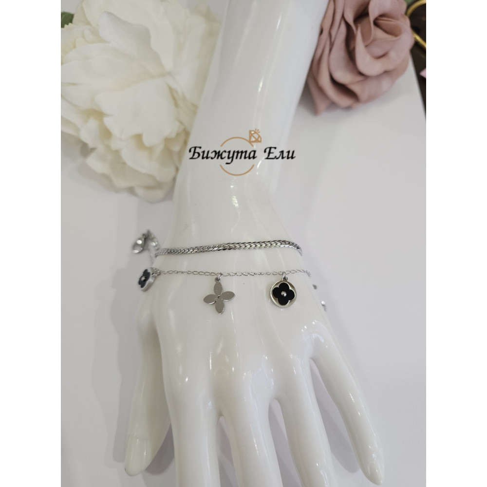 Стоманена гривна с висящи елементи