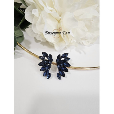 Официални обеци сини кристали