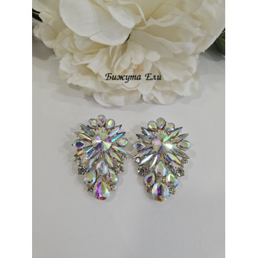 Официални обеци  цвят хамелеон