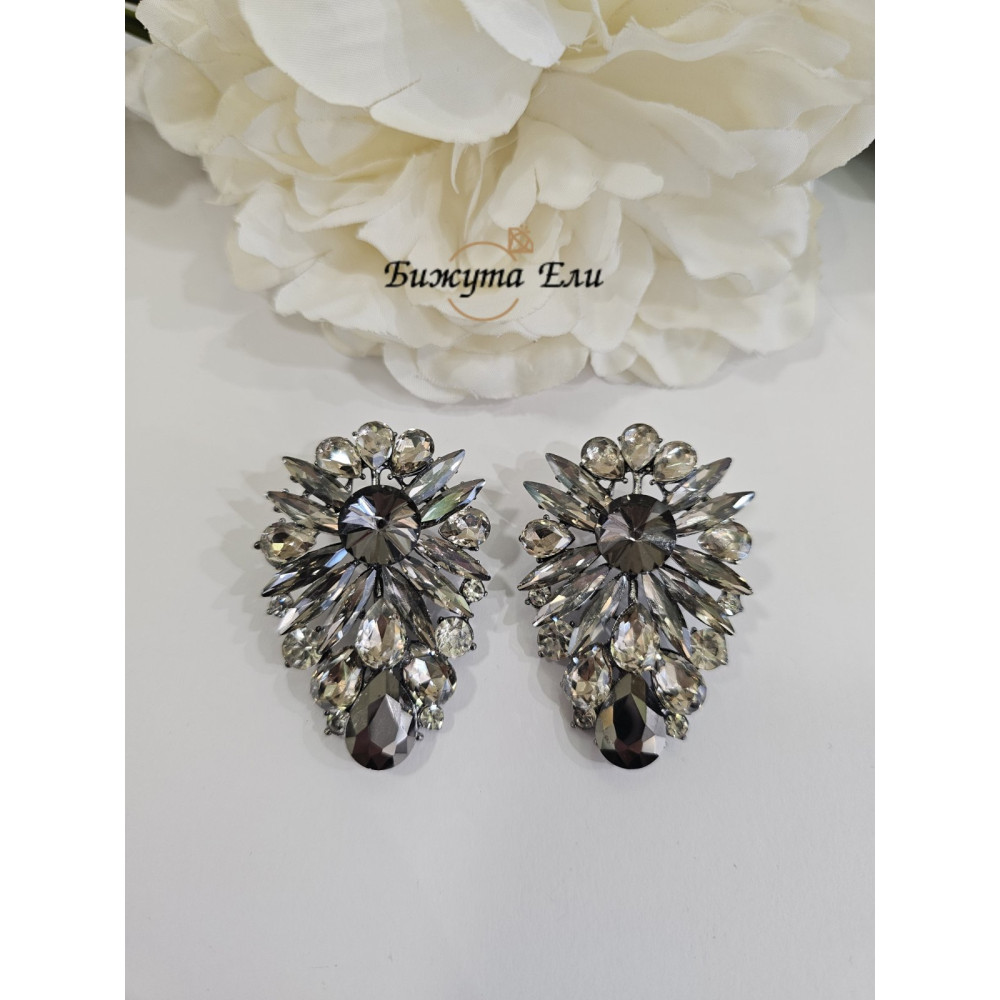 Официални обеци цвят графит