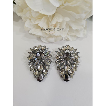 Официални обеци цвят графит