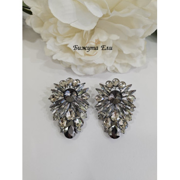 Официални обеци цвят графит