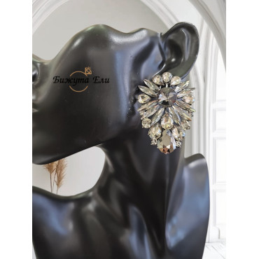 Официални обеци цвят графит