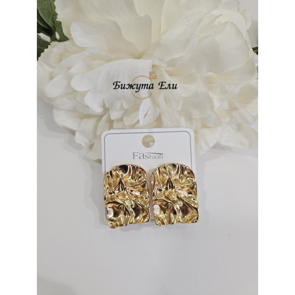 Обеци с клипс в цвят голд