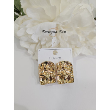 Обеци с клипс в цвят голд