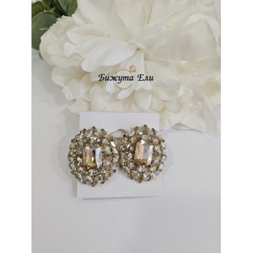 Обеци с клипс в цвят голд