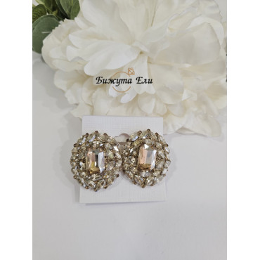 Обеци с клипс в цвят голд