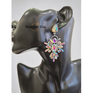 Официални обеци с кристали хамелеон